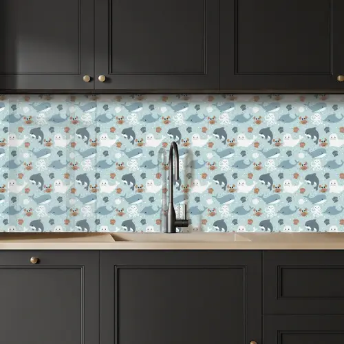 Oceaan - Walvis - Zeehond - Krab keuken achterwand 2 middel 871 -sfeer1