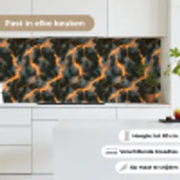Oranje - Bliksem - Wolken keuken achterwand 2 middel 871 -sfeer4_NL