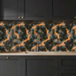 Oranje - Bliksem - Wolken keuken achterwand 2 middel 871 -sfeer1
