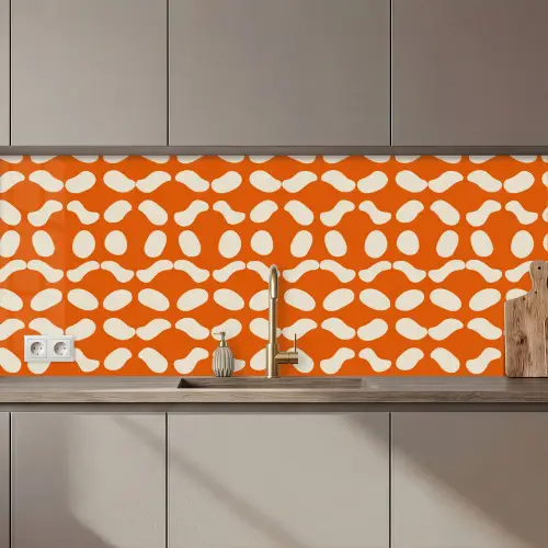 Oranje - Organische vormen - Wit keuken achterwand 2 middel 871 zz_3dshopping