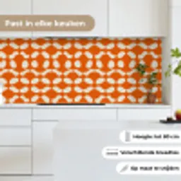 Oranje - Organische vormen - Wit keuken achterwand 2 middel 871 -sfeer4_NL