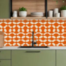 Oranje - Organische vormen - Wit keuken achterwand 2 middel 871 -sfeer3