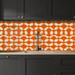 Oranje - Organische vormen - Wit keuken achterwand 2 middel 871 -sfeer1
