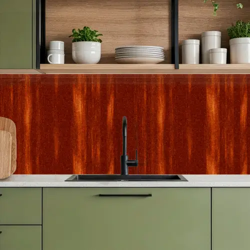 Oranje - Rood - Roest - Metaal keuken achterwand 2 middel 871 -sfeer3