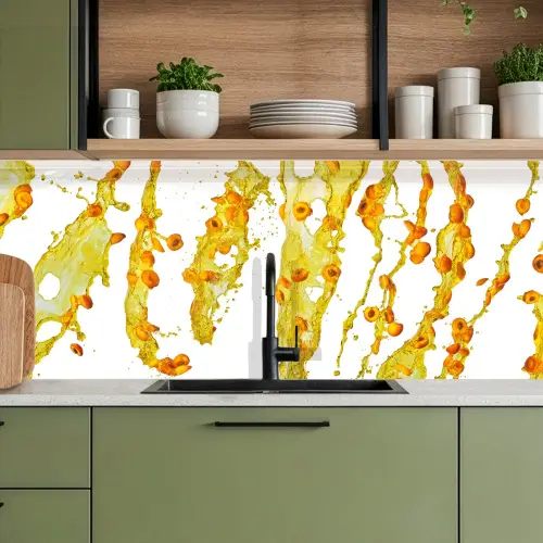 Oranje - Geel - Splash - Fruit keuken achterwand 2 middel -sfeer3