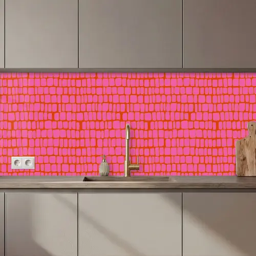 Organisch - Raster - Roze keuken achterwand 2 middel 871 zz_3dshopping