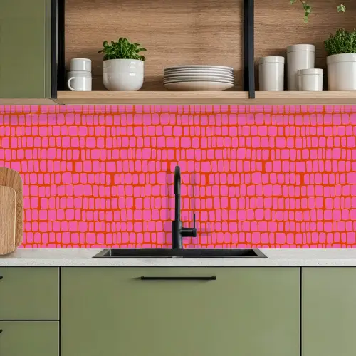 Organisch - Raster - Roze keuken achterwand 2 middel 871 -sfeer3