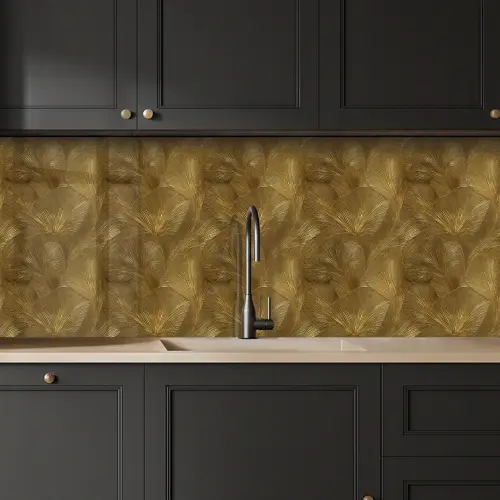 Organisch - Lijnen - Goud keuken achterwand 2 middel 871 -sfeer1