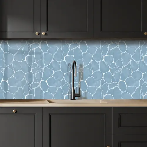 Organisch - Patroon - Blauw keuken achterwand 2 middel 871 -sfeer1
