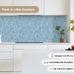 Organisch - Patroon - Blauw keuken achterwand 2 middel 871 -sfeer4_NL