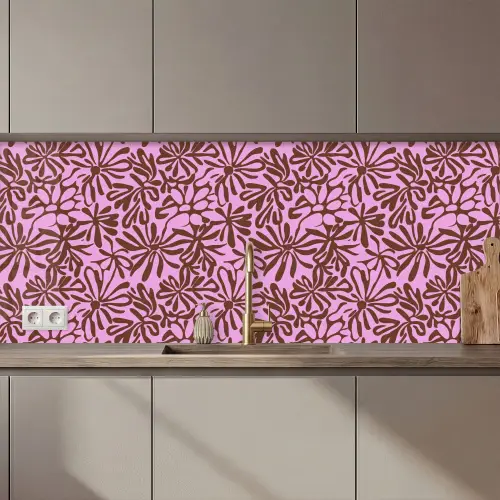 Organisch - Patroon - Roze keuken achterwand 2 middel 871 zz_3dshopping