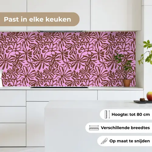 Organisch - Patroon - Roze keuken achterwand 2 middel 871 -sfeer4_NL