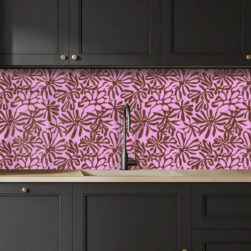 Organisch - Patroon - Roze keuken achterwand 2 middel 871 -sfeer1