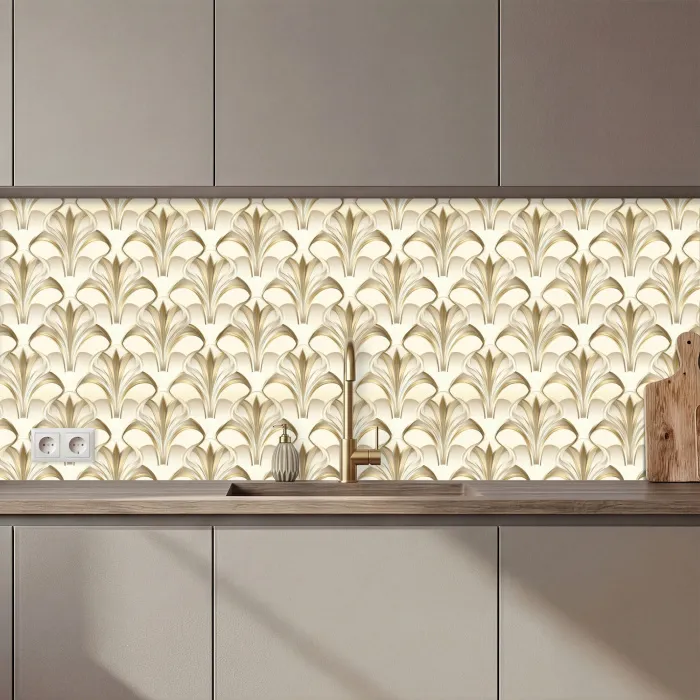 Ornament - Barok - Goud keuken achterwand 2 middel 871 zz_3dshopping