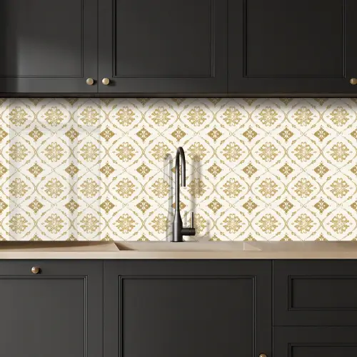 Ornament - Klassiek - Goud keuken achterwand 2 middel 871 -sfeer1