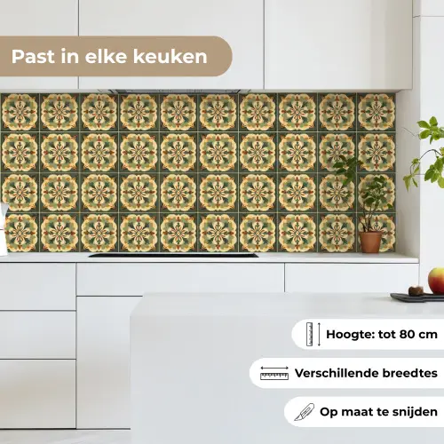 Ornament - Patroon - Groen keuken achterwand 2 middel 871 -sfeer4_NL