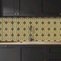 Ornament - Patroon - Groen keuken achterwand 2 middel 871 -sfeer1