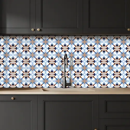 Ornament - Tegel - Kleurrijk keuken achterwand 2 middel 871 -sfeer1