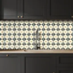 Sierlijk - Ornament - Blauw keuken achterwand 2 middel 871 -sfeer1