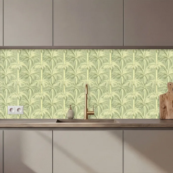 Palmwoud - Tropisch - Groen keuken achterwand 2 middel 871 zz_3dshopping