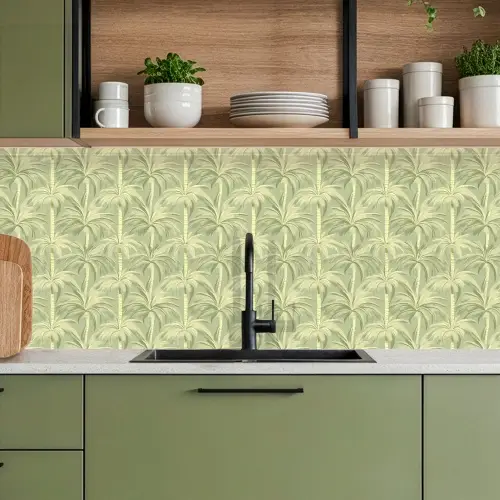 Palmwoud - Tropisch - Groen keuken achterwand 2 middel 871 -sfeer3