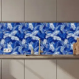 Palmblad - Patroon - Blauw keuken achterwand 2 middel 871 zz_3dshopping