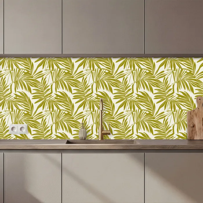 Palmblad - Patroon - Groen keuken achterwand 2 middel 871 zz_3dshopping