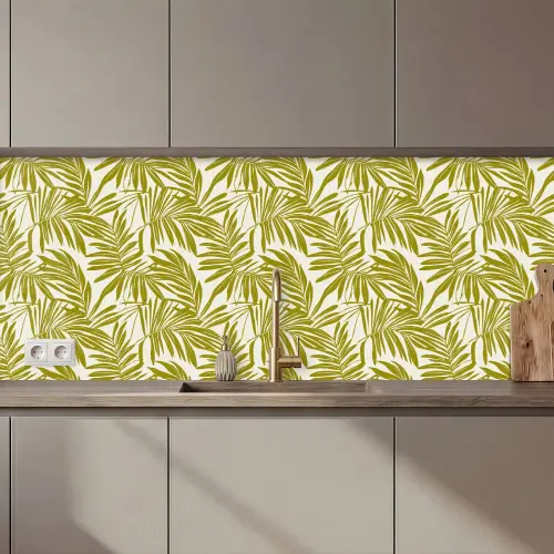 Palmblad - Patroon - Groen keuken achterwand 2 middel 871 zz_3dshopping