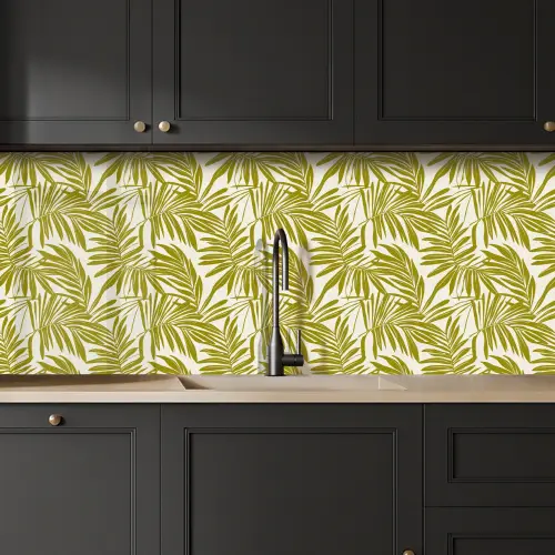 Palmblad - Patroon - Groen keuken achterwand 2 middel 871 -sfeer1