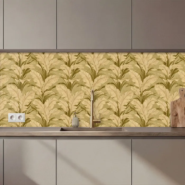 Palmbladeren - Klassiek - Groen keuken achterwand 2 middel 871 zz_3dshopping