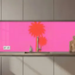 Palmbomen - Modern - Roze keuken achterwand 2 middel zz_3dshopping