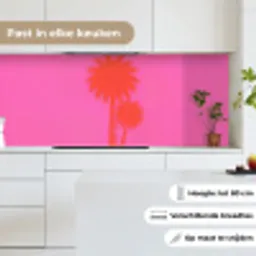 Palmbomen - Modern - Roze keuken achterwand 2 middel -sfeer4_NL