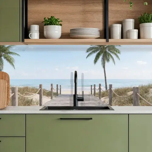 Palmbomen - Pad - Horizon keuken achterwand 2 middel -sfeer3