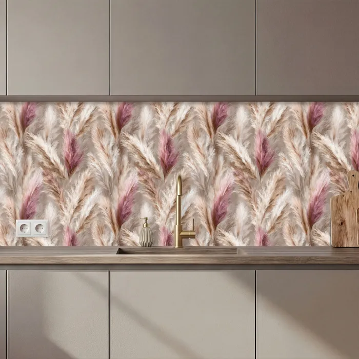 Pampasgras - Pluizig - Kleurrijk keuken achterwand 2 middel 871 zz_3dshopping