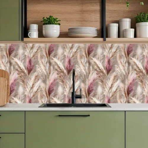 Pampasgras - Pluizig - Kleurrijk keuken achterwand 2 middel 871 -sfeer3