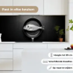Pan - Vis - Zwart - Wit keuken achterwand 2 middel -sfeer4_NL