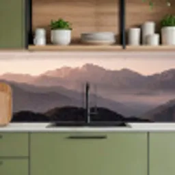 Panorama - Landschap - Bergen keuken achterwand 2 middel -sfeer3