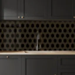 Parallel - Goud - Zwart - Bijenraatmotief keuken achterwand 2 middel 871 -sfeer1