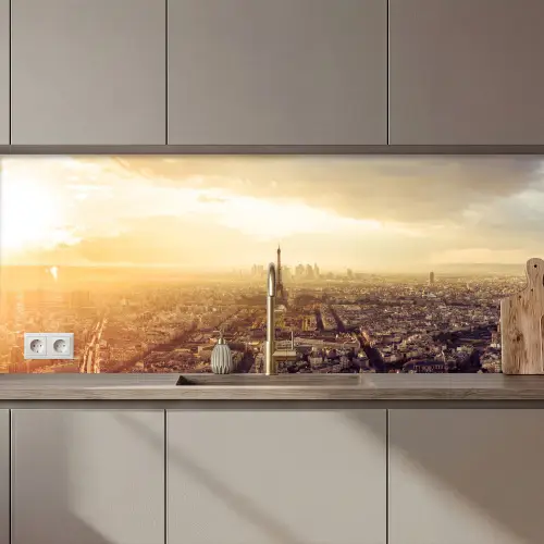 Parijs - Skyline - Zonsondergang - Steden keuken achterwand 2 middel zz_3dshopping