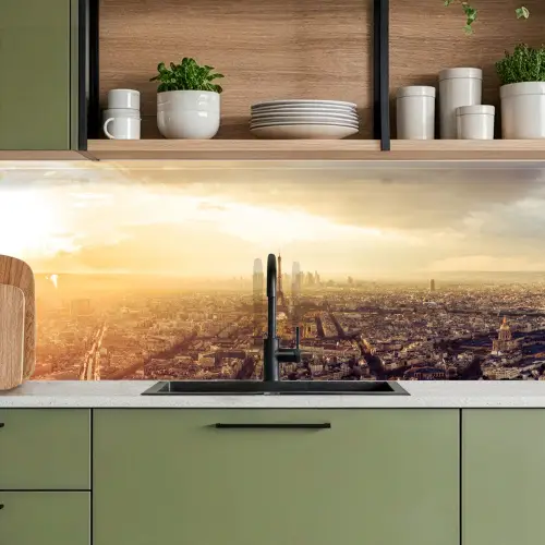 Parijs - Skyline - Zonsondergang - Steden keuken achterwand 2 middel -sfeer3