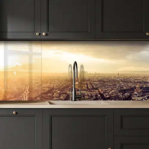 Parijs - Skyline - Zonsondergang - Steden keuken achterwand 2 middel -sfeer1