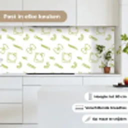 Pasta - Groen - Wit - Patroon keuken achterwand 2 middel -sfeer4_NL