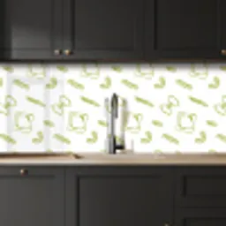 Pasta - Groen - Wit - Patroon keuken achterwand 2 middel -sfeer1