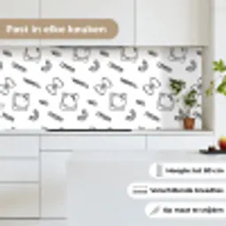 Pasta - Patroon - Zwart - wit keuken achterwand 2 middel -sfeer4_NL