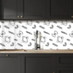 Pasta - Patroon - Zwart - wit keuken achterwand 2 middel -sfeer1