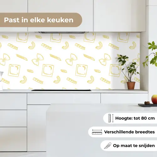 Pasta - Geel - Wit - Patroon keuken achterwand 2 middel -sfeer4_NL