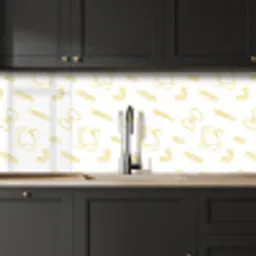 Pasta - Geel - Wit - Patroon keuken achterwand 2 middel -sfeer1