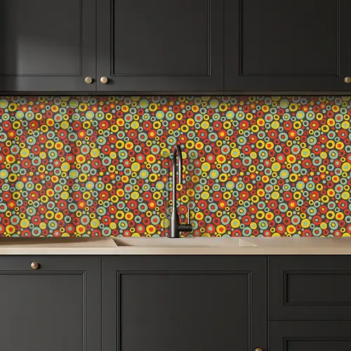 Patroon - Jaren 70 - Retro - Bubbel keuken achterwand 2 middel 871 -sfeer1
