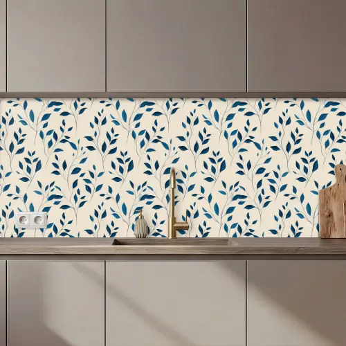 Patroon - Blauw- Beige keuken achterwand 2 middel 871 zz_3dshopping