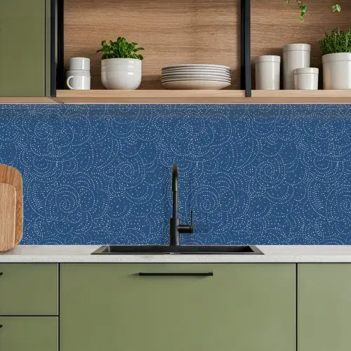 Patroon - Blauw - Japan keuken achterwand 2 middel 871 -sfeer3